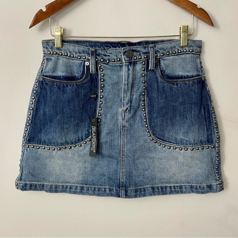 Blank NYC Studded Denim Skirt Size 27 NWT